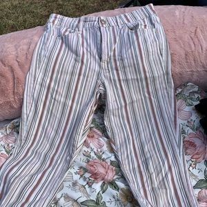 Pin stripe American eagle pants with small stain